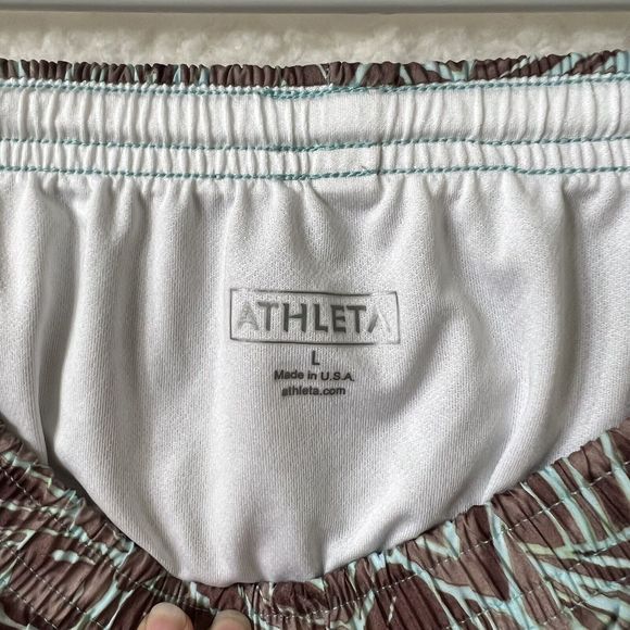 ATHLETA  Women’s Multicolor Floral‎ Print Running Shorts Made In USA Size Large - Picture 3 of 12